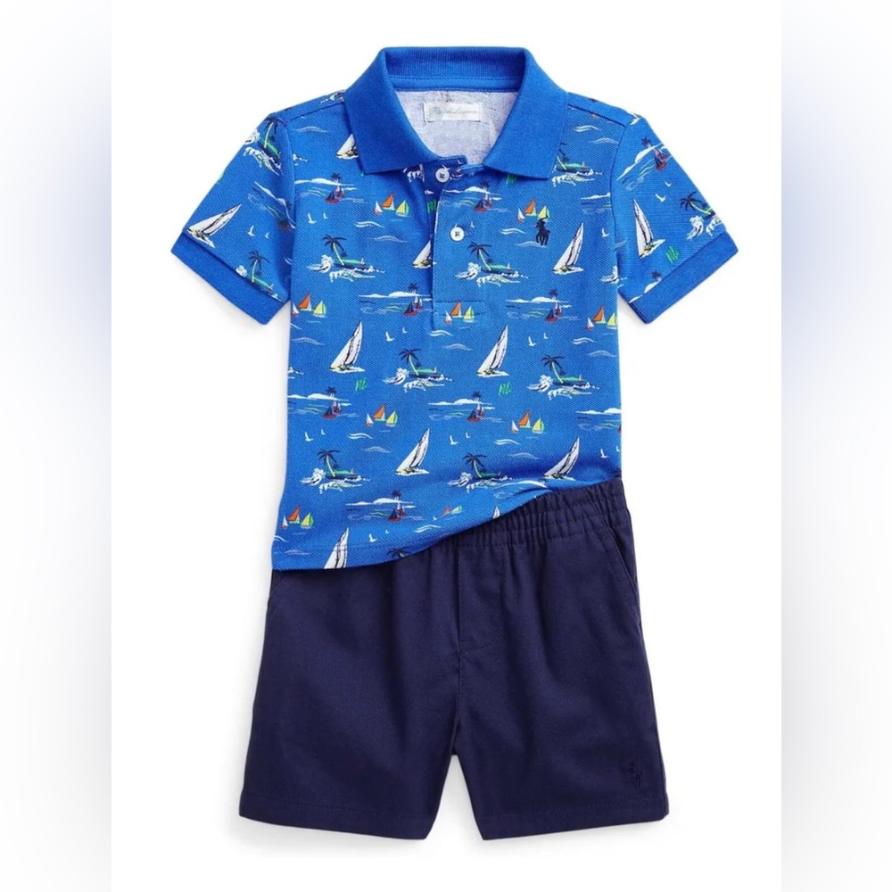 NWT Polo Ralph Lauren Infant Boy’s Sailboat Set Size 9M - Picture 1 of 4